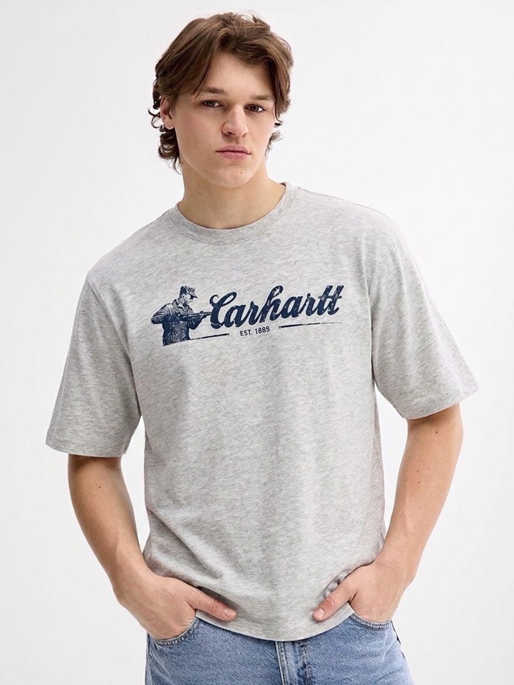 CARHARTT Men's Relaxed Fit Graphic SS Crew Cotton Tee - Medium
